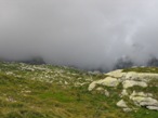 Ormai vicini al Rifugio, le nuvole della sera si sono abbassate